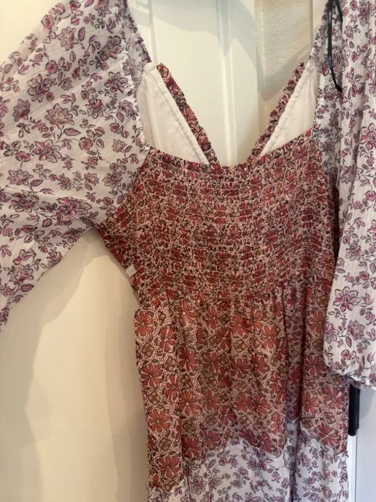 NWT - Forever 21 Pink Floral Patchwork Maxi Dress - Picture 7 of 8